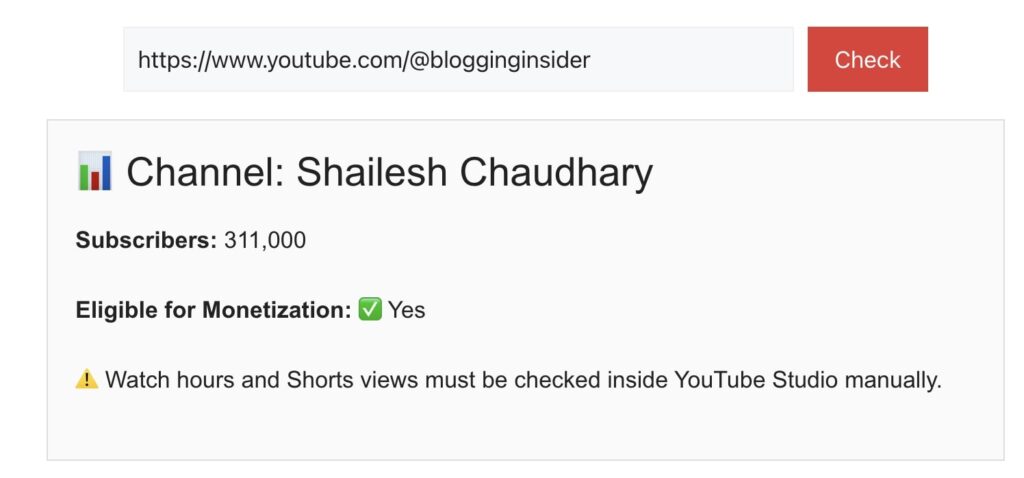 check channel monetization status here.