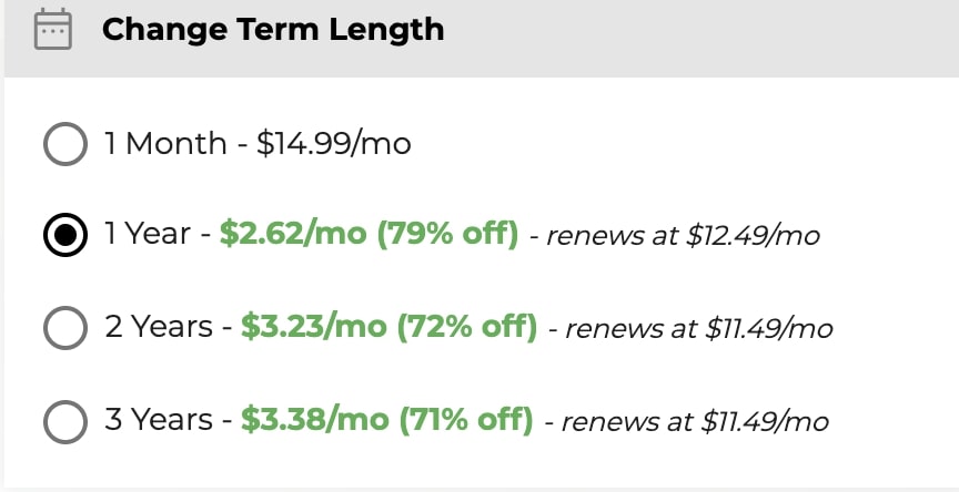 Select Billing cycle