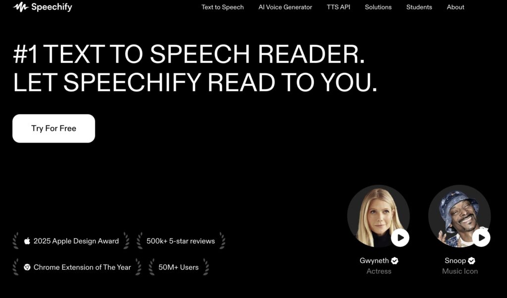 Speechify AI Voice generator 