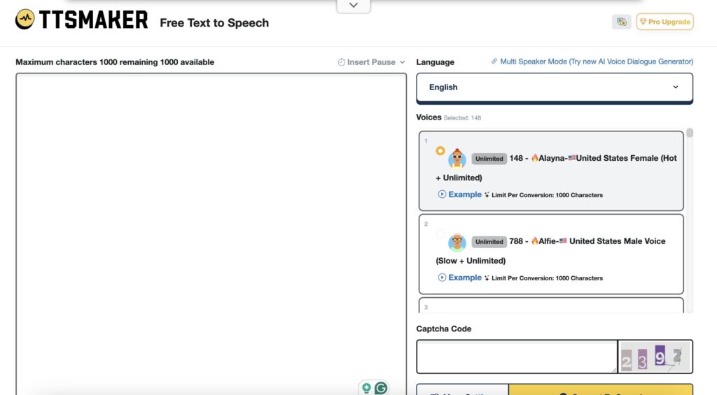 TTSMaker is a free AI voice application